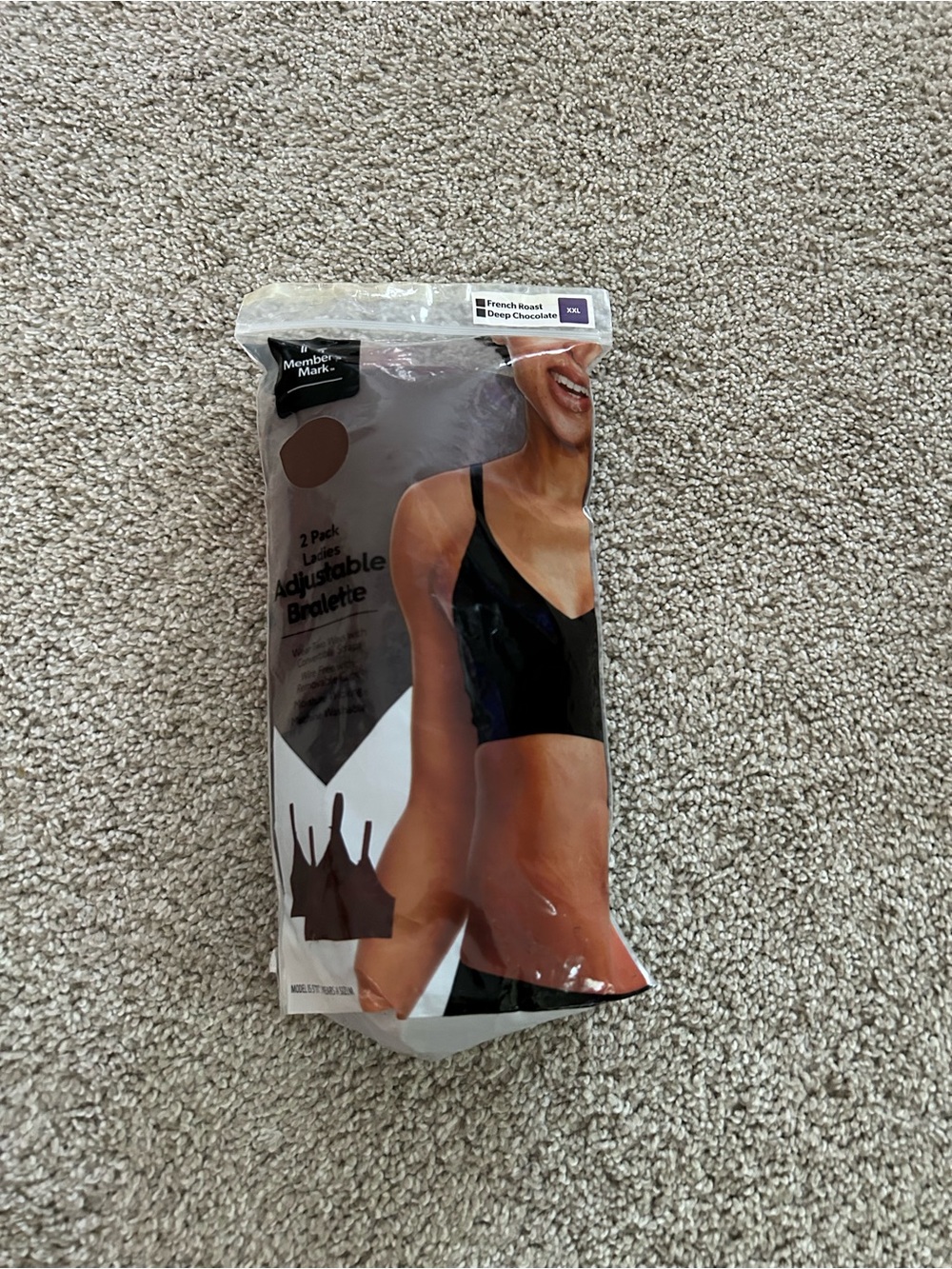 Members Mark XXL Two Pack of Womans Brown Adjustable Bralette NWT